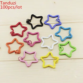 Tanduzi 100pcs Wholesale DIY Handmade Jewelry Accessory Color Painted Key Ring Metal Star Shaped Key Rings Pentacles Keychain
Tanduzi 100pcs Wholesale DIY Handmade Jewelry Accessory Color Painted Key Ring Metal Star Shaped Key Rings Pentacles Keychain