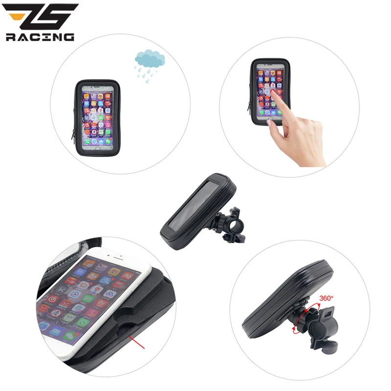 ZS Racing Motorcycle Phone Holder Support Waterproof Moto Mobile Phone Stand Case Bags for For iPhone 7 8 Plus
ZS Racing Motorcycle Phone Holder Support Waterproof Moto Mobile Phone Stand Case Bags for For iPhone 7 8 Plus