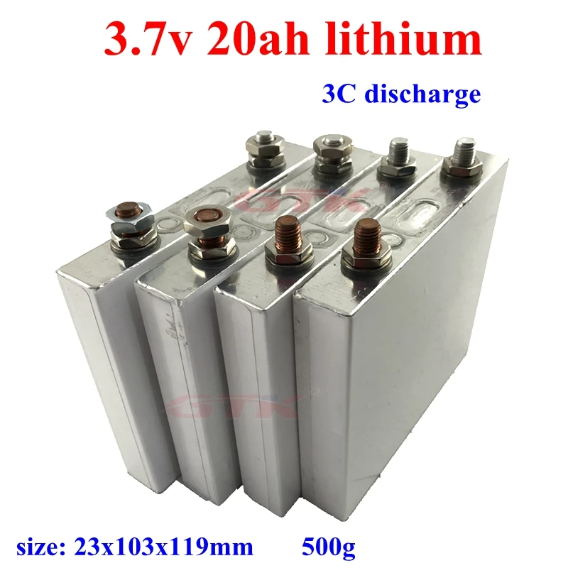 GTK 3.7v 20ah lithium li ion battery 3.7V 19ah Lipo cells 3C 60A discharge for 12V 24V Ebike scooter RV EV solar system pack diy
GTK 3.7v 20ah lithium li ion battery 3.7V 19ah Lipo cells 3C 60A discharge for 12V 24V Ebike scooter RV EV solar system pack diy