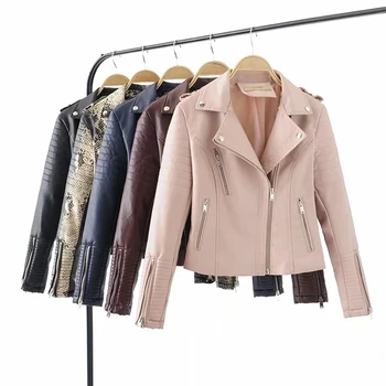 vintage women PU leather jackets for office ladies fashion snake skin print bomber coats feminine biker girls cool outwear chic
vintage women PU leather jackets for office ladies fashion snake skin print bomber coats feminine biker girls cool outwear chic