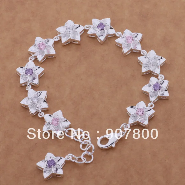 crystal flower charm bracelet fashion jewelry christmas gift 5