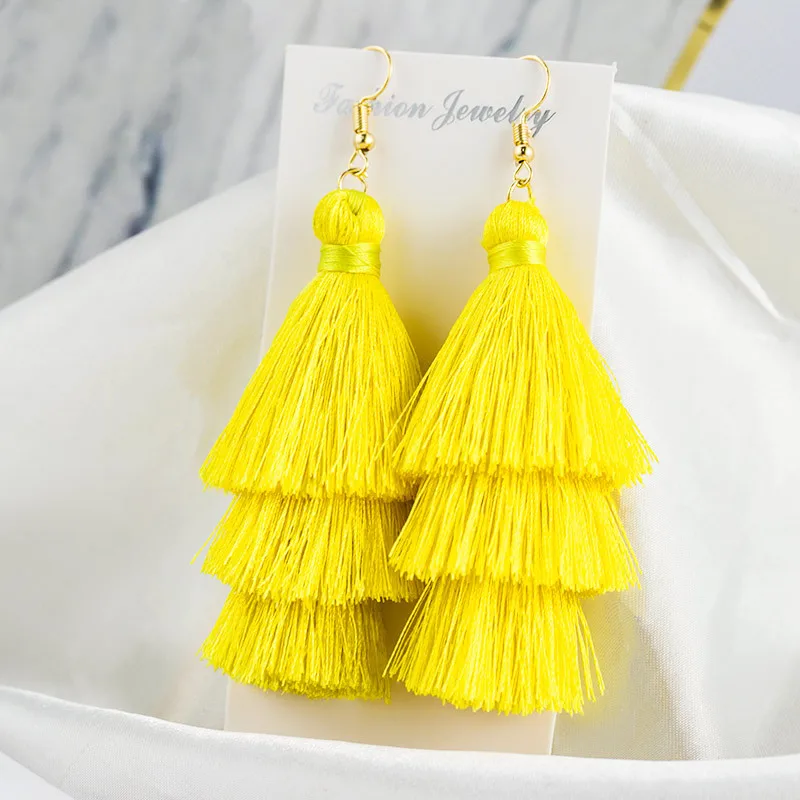 HIYONG Newest 3 Layered Long Tassel Drop Earrings for Women Female Bohemian Pendant Fringe Stratified Woman Earring Gift Jewelry
HIYONG Newest 3 Layered Long Tassel Drop Earrings for Women Female Bohemian Pendant Fringe Stratified Woman Earring Gift Jewelry