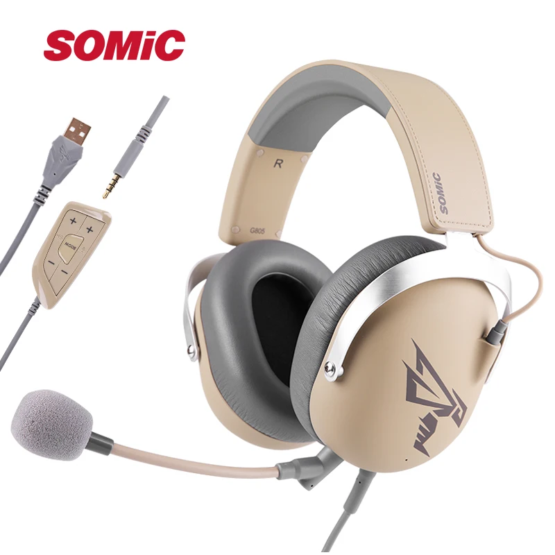 SOMIC G805 PS4 Gaming Headset 7.1 Virtual 3.5mm USB Wired Stereo Headphones with Microphone for Xbox Laptop PC Games
SOMIC G805 PS4 Gaming Headset 7.1 Virtual 3.5mm USB Wired Stereo Headphones with Microphone for Xbox Laptop PC Games
