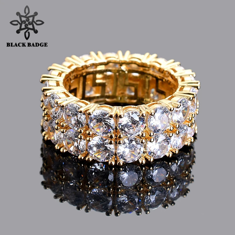 Hip Hop Men's Two Row Solitaire Ring Copper Charm Gold Silver Color Cubic Zircon Iced ring Fashion Jewelry accessories gift
Hip Hop Men's Two Row Solitaire Ring Copper Charm Gold Silver Color Cubic Zircon Iced ring Fashion Jewelry accessories gift