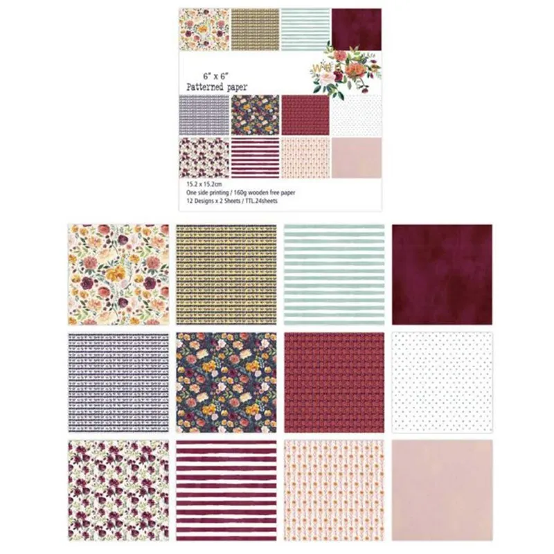 24 sheet 6"X6" Autumn flower patterned paper Scrapbooking paper pack handmade craft paper craft Background pad
24 sheet 6"X6" Autumn flower patterned paper Scrapbooking paper pack handmade craft paper craft Background pad