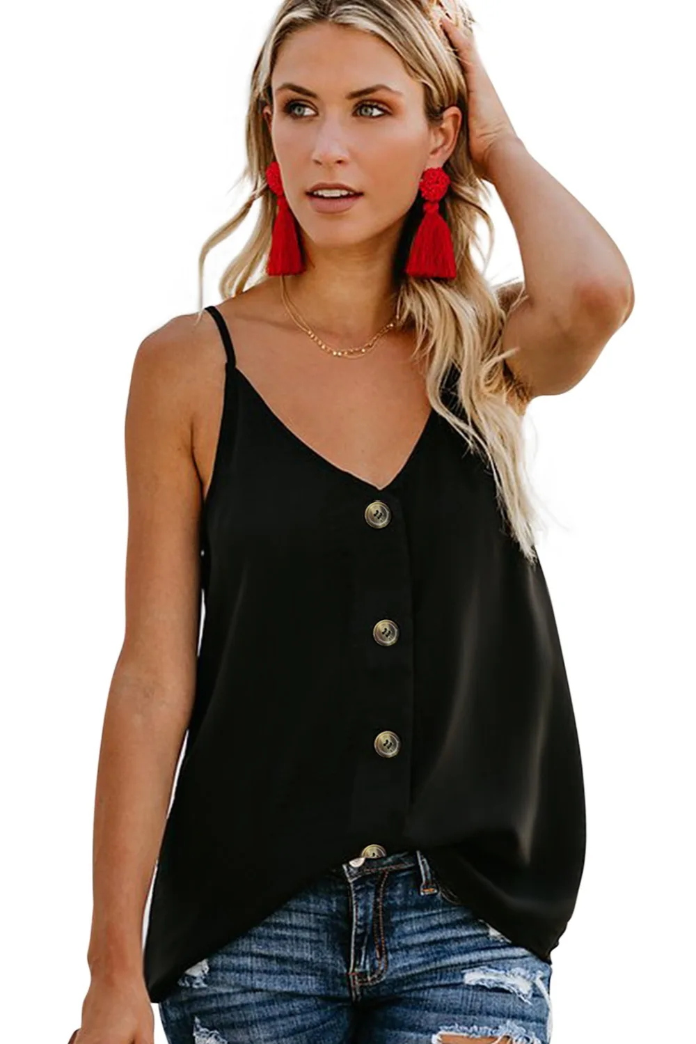 Black-Spaghetti-Strap-Buttoned-Tank-Top-LC251835-2-1
