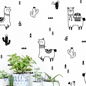 Cute Alpaca and Cactus Wall Decals Nursery Decor DIY Lovely Llama Cactus Vinyl Art Sticker Home Baby Room Wall Mural Decoration
Cute Alpaca and Cactus Wall Decals Nursery Decor DIY Lovely Llama Cactus Vinyl Art Sticker Home Baby Room Wall Mural Decoration