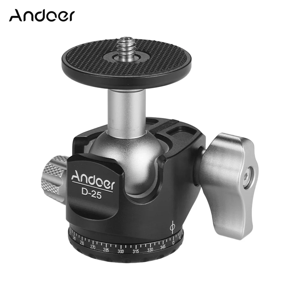 Andoer CNC Machining Double Notch Ball Head Mini Ballhead Low Center of Gravity for Tripod Monopod for Canon Nikon Sony DSLR
Andoer CNC Machining Double Notch Ball Head Mini Ballhead Low Center of Gravity for Tripod Monopod for Canon Nikon Sony DSLR
