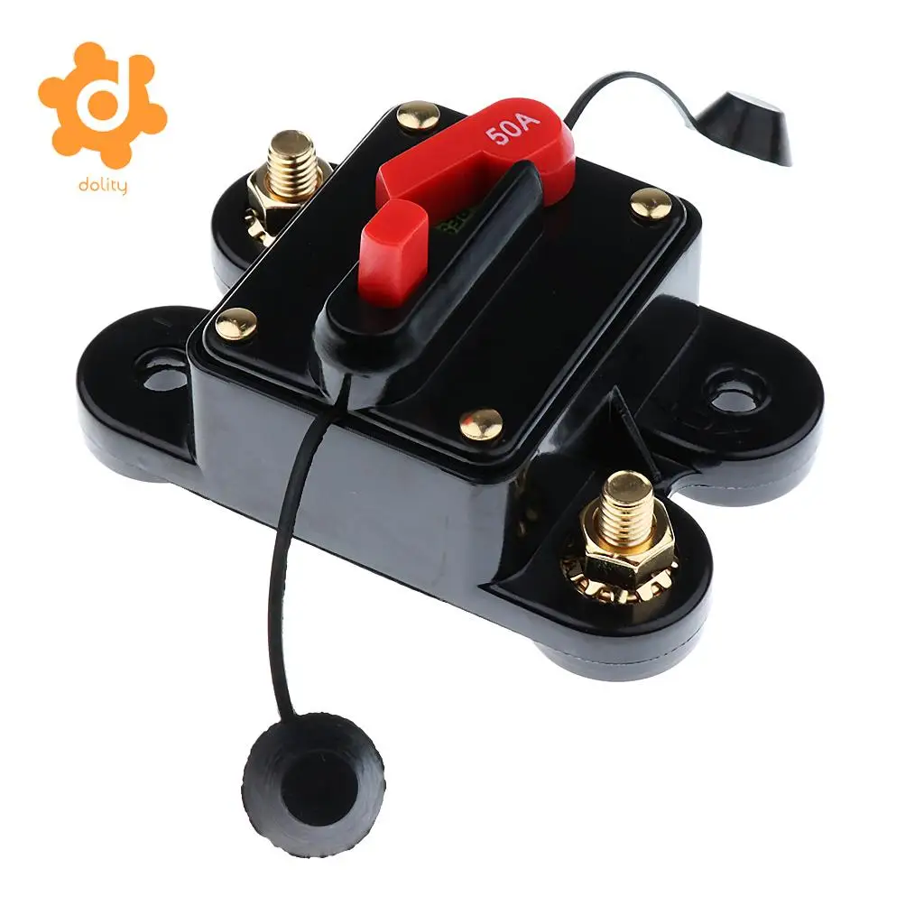 dolity 50A/150A/200A/250A Car Inline Manual Reset Circuit Breaker Fuse Power Protection DC12V-24V