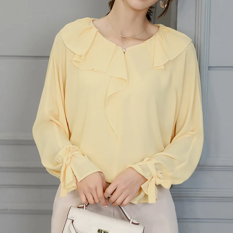 Spring Summer 2019 Korean Women White Shirt Long Sleeve Casual Chiffon Blouse Office Shirt Fashion Ruffles Streetwear Ladies Top
Spring Summer 2019 Korean Women White Shirt Long Sleeve Casual Chiffon Blouse Office Shirt Fashion Ruffles Streetwear Ladies Top