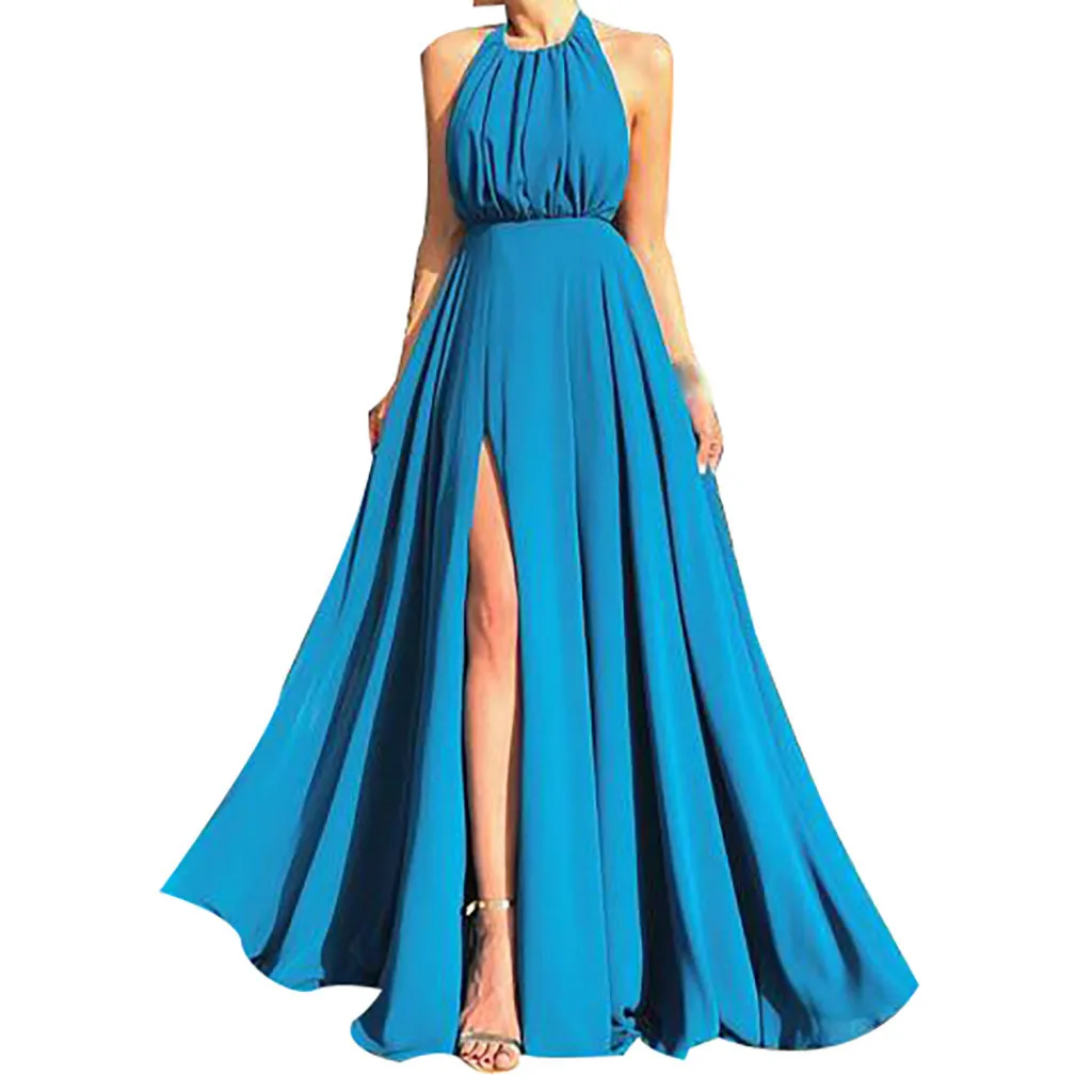 FREE OSTRICH Dress Women Fashion Chiffon Halter Solid Back Hollow Long Split Party Elegant Gown Chiffon Dress Women Summer
FREE OSTRICH Dress Women Fashion Chiffon Halter Solid Back Hollow Long Split Party Elegant Gown Chiffon Dress Women Summer