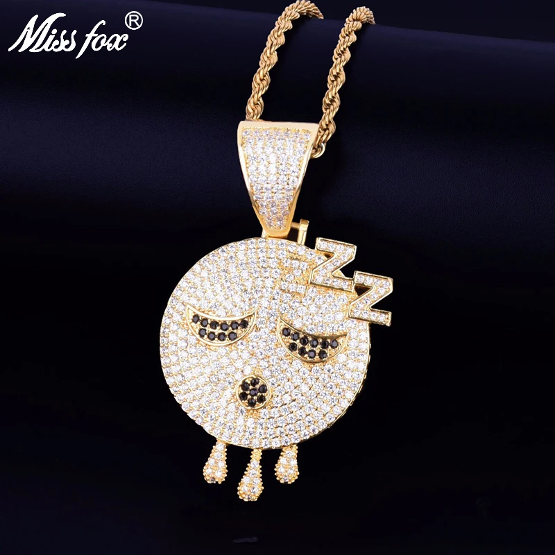 Missfox Sleepy Expression Pendant Necklace Men Tide Brand Hip Hop Necklaces Top Quality Trendy Personality Copper 2019 Jewelry 
Missfox Sleepy Expression Pendant Necklace Men Tide Brand Hip Hop Necklaces Top Quality Trendy Personality Copper 2019 Jewelry