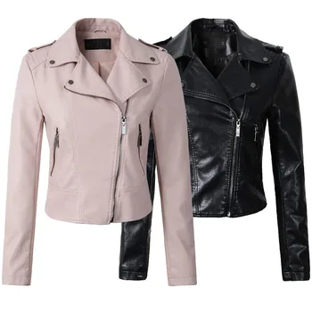 New Women pink faux leather motorcycle jackets chaquetas de cuero mujer Hot 2019 black casual fashion S- XL slim fit short coat
New Women pink faux leather motorcycle jackets chaquetas de cuero mujer Hot 2019 black casual fashion S- XL slim fit short coat
