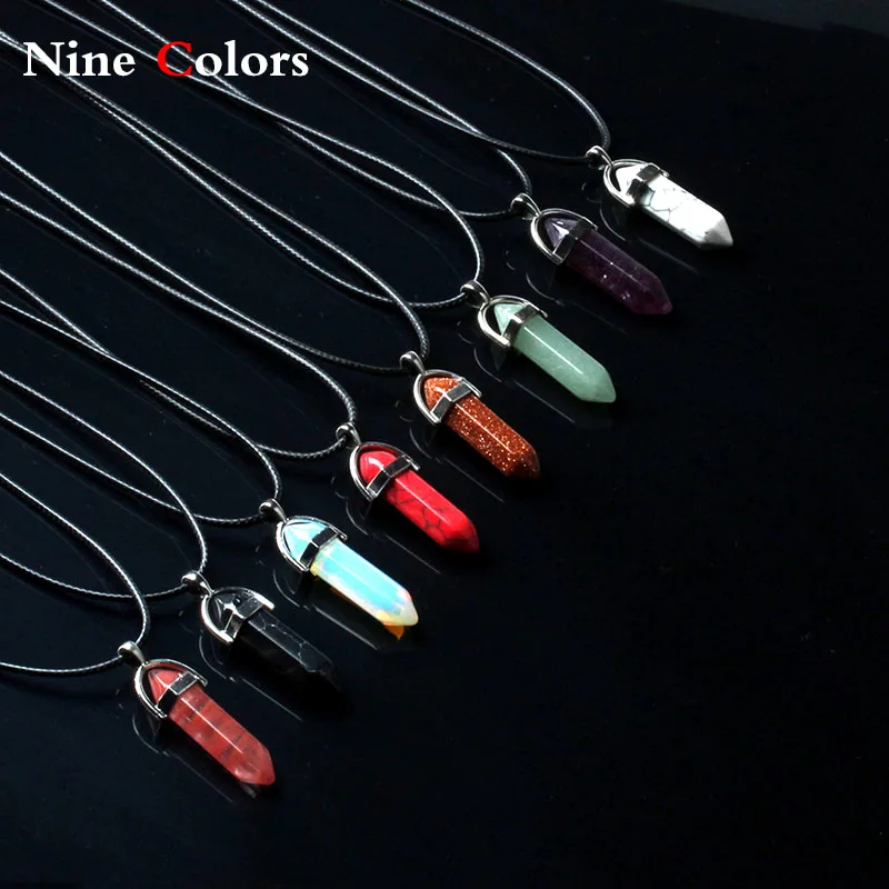 Vienkim Hot Hexagonal Column Necklaces Natural Crystal Pendants Stone Pendant Leather Chains Necklace For Women Fashion Jewelry
Vienkim Hot Hexagonal Column Necklaces Natural Crystal Pendants Stone Pendant Leather Chains Necklace For Women Fashion Jewelry
