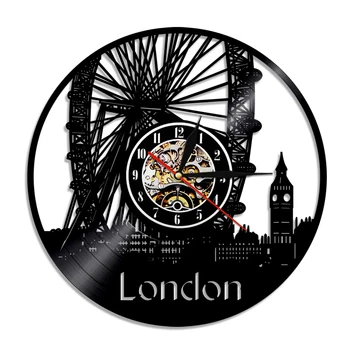 1Piece London Handmade Gift Vinyl Record Wall Clock Home Vintage Time City Black Modern Room Decoration Gift
1Piece London Handmade Gift Vinyl Record Wall Clock Home Vintage Time City Black Modern Room Decoration Gift