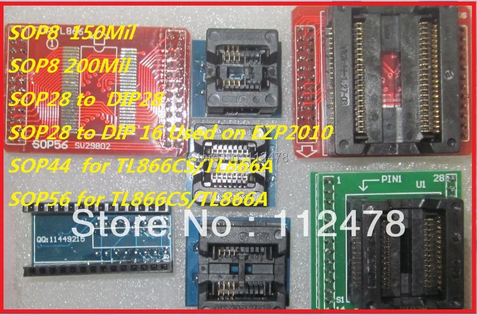 Free shipping 7 adapters for TL866CS TL866A TL866II Plus EZP2010 EZP2013 Programmer Adapter Socket SOP56 SOP44 SOP28
Free shipping 7 adapters for TL866CS TL866A TL866II Plus EZP2010 EZP2013 Programmer Adapter Socket SOP56 SOP44 SOP28