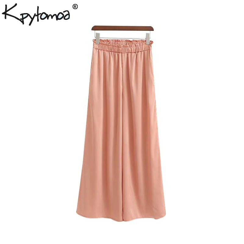 Vintage Stylish Soft Touch Wide Leg Pants Women 2019 Fashion Elastic Waist Pockets Ladies Ankle Trousers Casual Pantalones Mujer
Vintage Stylish Soft Touch Wide Leg Pants Women 2019 Fashion Elastic Waist Pockets Ladies Ankle Trousers Casual Pantalones Mujer
