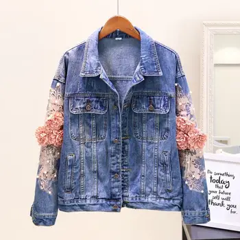 2019 New Denim Jacket 3D Beading Pink Embroidery Hole Design Jean Coat Causal Women Outwear Fashion Top Clothes
2019 New Denim Jacket 3D Beading Pink Embroidery Hole Design Jean Coat Causal Women Outwear Fashion Top Clothes