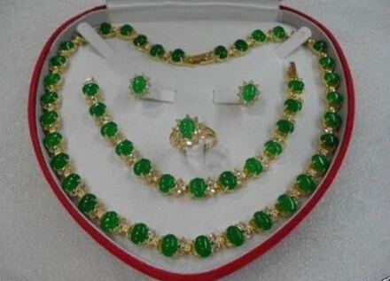 free shipping 00747 jewelry green jade gem yellow gold Earring Bracelet Necklace Ring+(box)
free shipping 00747 jewelry green jade gem yellow gold Earring Bracelet Necklace Ring+(box)