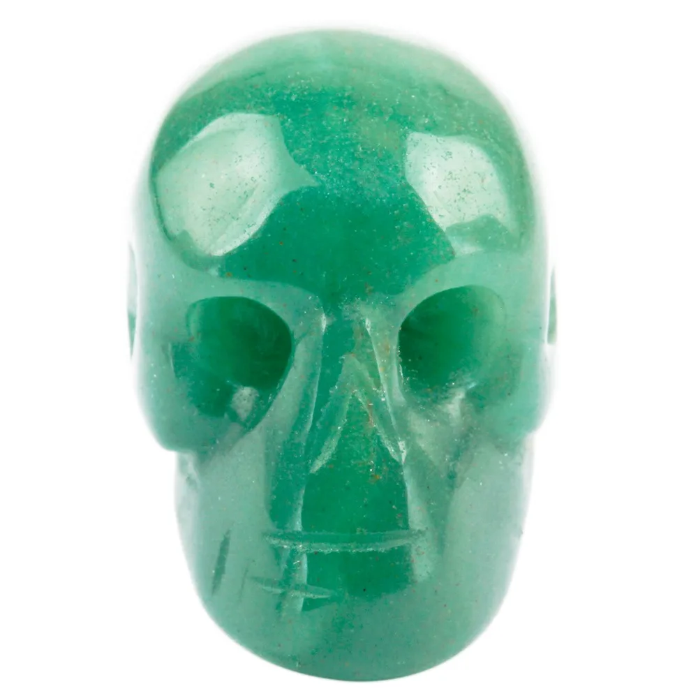 TUMBEELLUWA 1Lot (5Pc) Green Aventurine Gem Stone Carving Skull Skeleton Head Specimen Pocket Statue Figurine Decor 1'' | Украшения