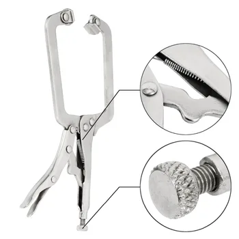 9 Inch Deep Carbon steel C Type Welding Clamp Locking Pliers Round Wooden Locator Adjustable Swivel Pad Vise Jaw
9 Inch Deep Carbon steel C Type Welding Clamp Locking Pliers Round Wooden Locator Adjustable Swivel Pad Vise Jaw