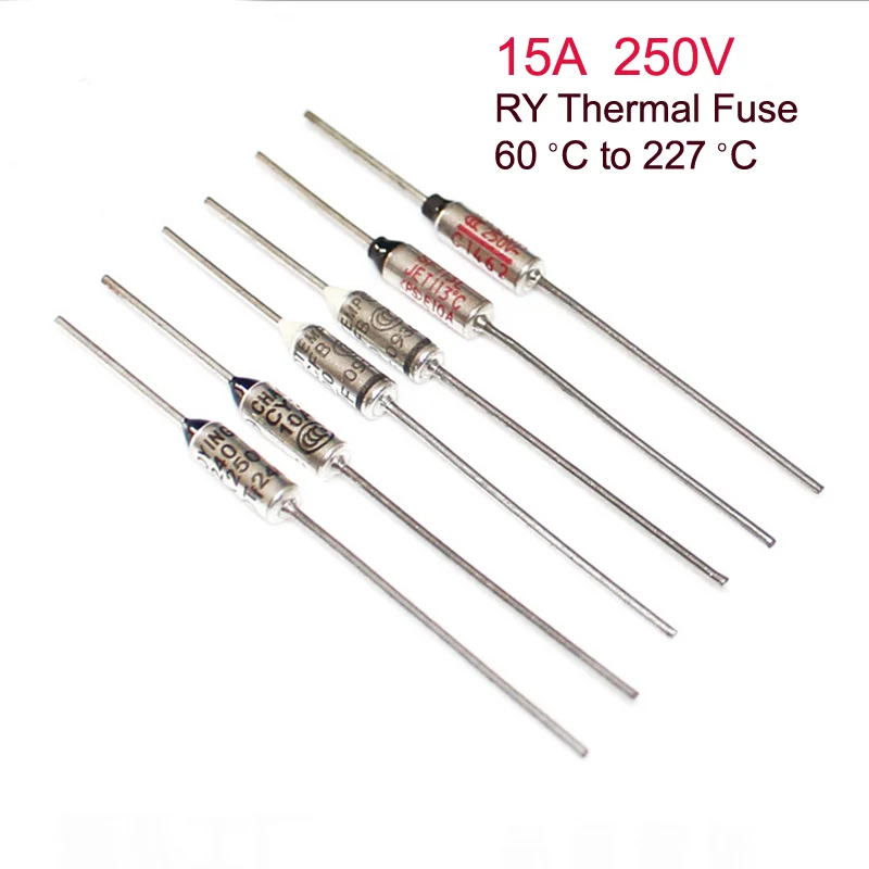 10pcs RY Temp Thermal Fuse 60C~227C 90C 100C 110C 120C 130C 160C 180C Celsius 15A 10A 250V Temperature Fuses Thermal Cutoff
10pcs RY Temp Thermal Fuse 60C~227C 90C 100C 110C 120C 130C 160C 180C Celsius 15A 10A 250V Temperature Fuses Thermal Cutoff