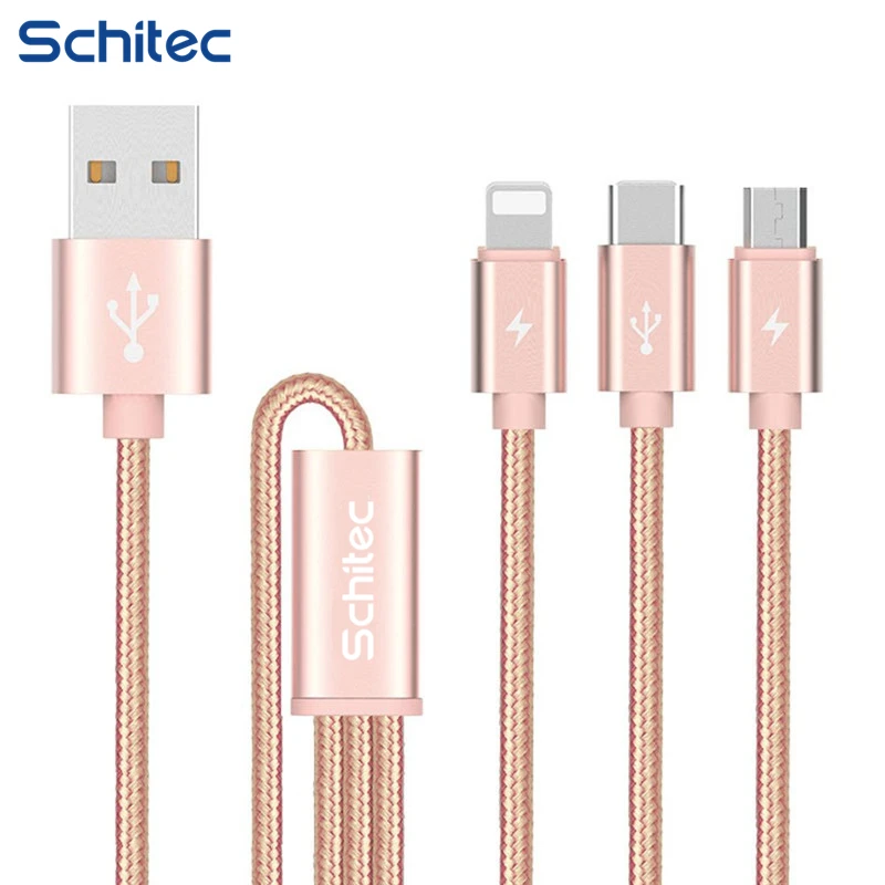 SCHITEC new 3 in 1 font b cable b font fast charging data font b cable