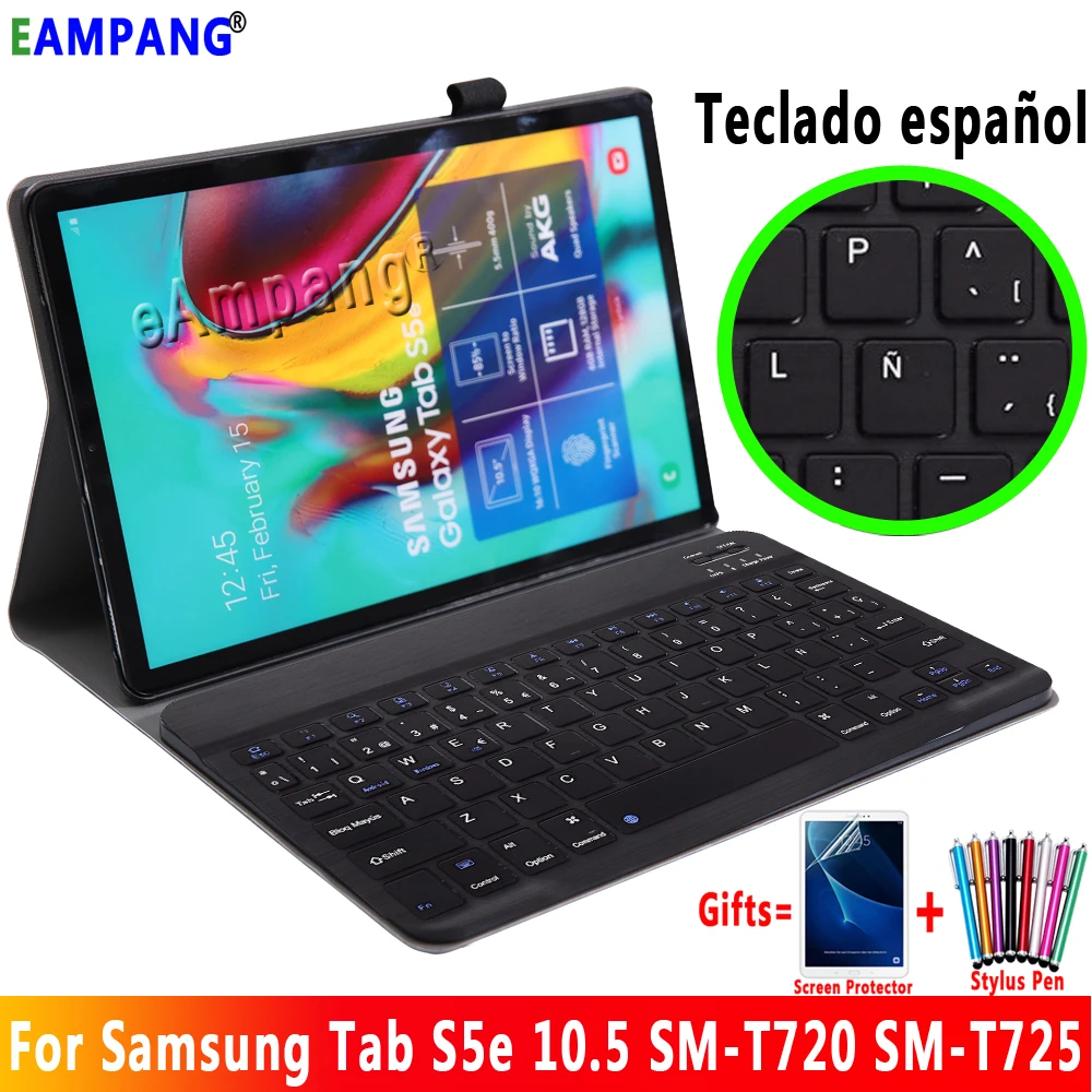 Spanish Keyboard Case for Samsung Galaxy Tab S5e 10.5 Case Cover T720 T725 SM-T720 Removable Bluetooth Keyboard Leather Funda
Spanish Keyboard Case for Samsung Galaxy Tab S5e 10.5 Case Cover T720 T725 SM-T720 Removable Bluetooth Keyboard Leather Funda