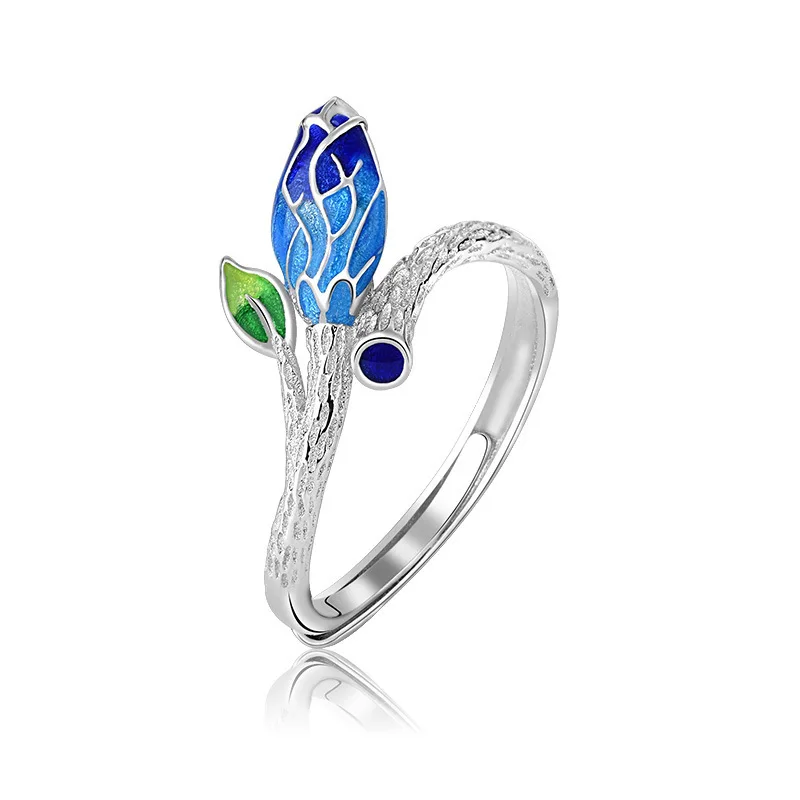 Folk-custom Burning Blue Cloisonne Art Flower Bud Leaf Opening Adjustable Rings Men and Women's Fashion Creative Jewelry Gift
Folk-custom Burning Blue Cloisonne Art Flower Bud Leaf Opening Adjustable Rings Men and Women's Fashion Creative Jewelry Gift