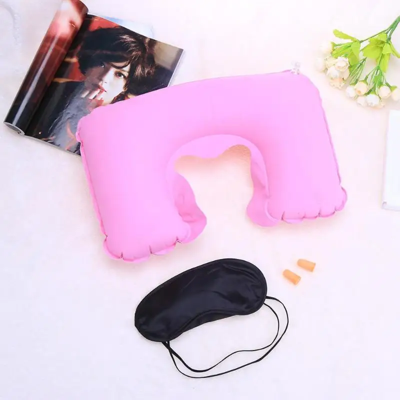 1 set Flocking Soft U Shaped Air Inflatable Pillow with Eyes Cover Earplugs Neck Car Headrest Air Cushion for Home Travel
1 set Flocking Soft U Shaped Air Inflatable Pillow with Eyes Cover Earplugs Neck Car Headrest Air Cushion for Home Travel