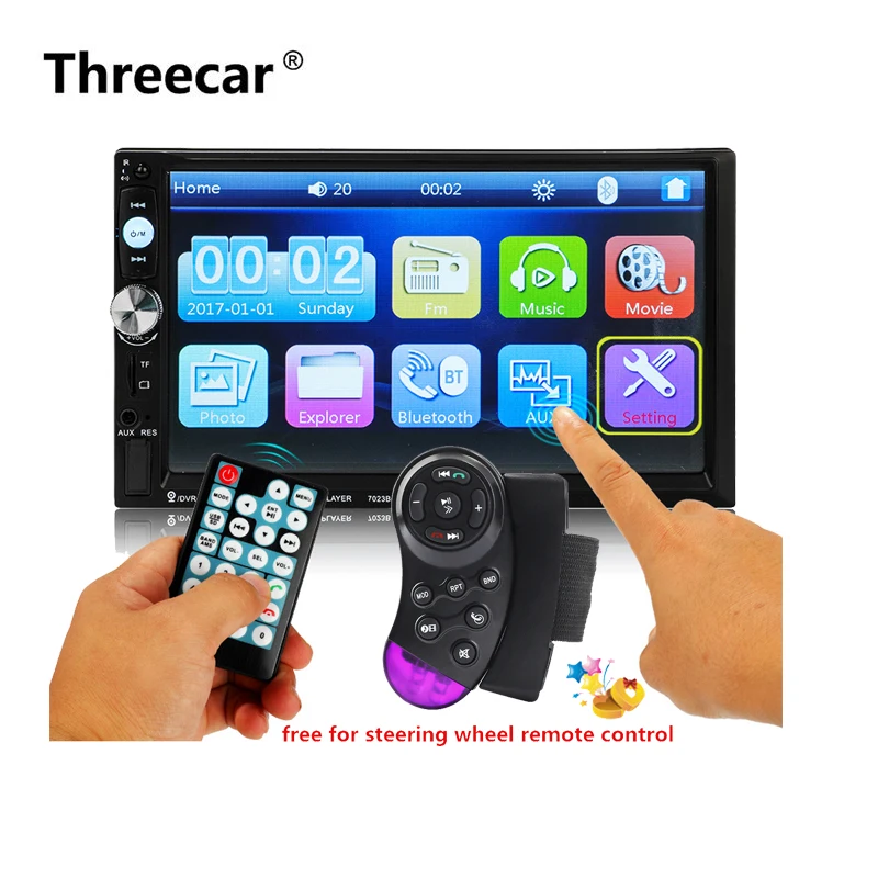 2 Din 7023B Car Radio 7" Touch In Dash Auto audio Player MP5 Player Autoradio Bluetooth Rear View Camera Remote Control
2 Din 7023B Car Radio 7" Touch In Dash Auto audio Player MP5 Player Autoradio Bluetooth Rear View Camera Remote Control