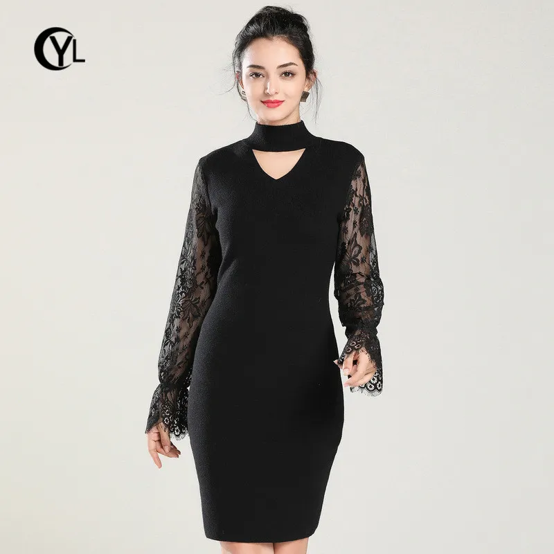 OUYALIN L- 3XL 4XL 5XL Plus size Dress 2018 Autumn Winter Women Lace Long sleeve Sexy Knitted Black Bodycon Dresses
OUYALIN L- 3XL 4XL 5XL Plus size Dress 2018 Autumn Winter Women Lace Long sleeve Sexy Knitted Black Bodycon Dresses