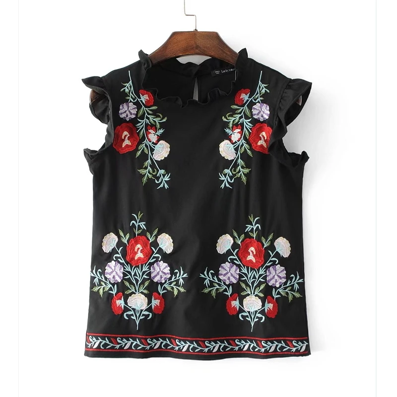 2017 New Women Elegant Position Embroidery Vestidos blouse shirts Ruffles decoration o neck Blusas Femininas slim tops SB1072
2017 New Women Elegant Position Embroidery Vestidos blouse shirts Ruffles decoration o neck Blusas Femininas slim tops SB1072