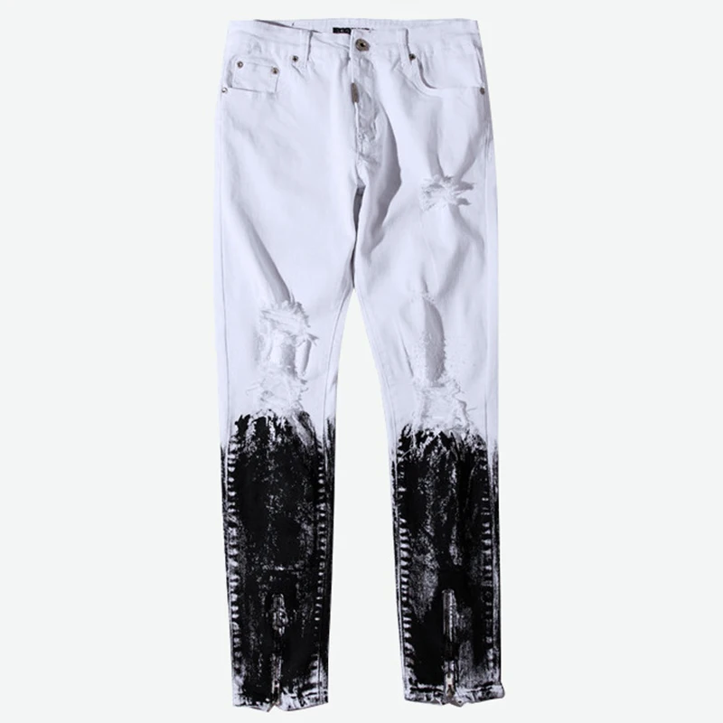 Fashion Men Long Jeans Knee Hole Trousers Contrast Color Elasticity Jeans Streetwear Large Size New
Fashion Men Long Jeans Knee Hole Trousers Contrast Color Elasticity Jeans Streetwear Large Size New