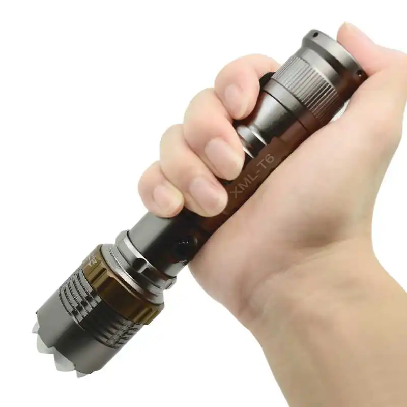 Portable XM-L T6 LED Flashlight Self Defense Stick Baton Torch Rechargeable Tactical Lantern Zoom Light For Camping Explore
Portable XM-L T6 LED Flashlight Self Defense Stick Baton Torch Rechargeable Tactical Lantern Zoom Light For Camping Explore