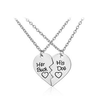Fashion Creativity Letter her buck& his doe Loving Heart Pendant Necklace Couple Jewelry Wholesale 20sets/lot
Fashion Creativity Letter her buck& his doe Loving Heart Pendant Necklace Couple Jewelry Wholesale 20sets/lot