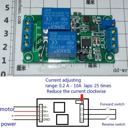 12v DC motor Forward / Reverse Controller With Overload overcurrent Protection
12v DC motor Forward / Reverse Controller With Overload overcurrent Protection
