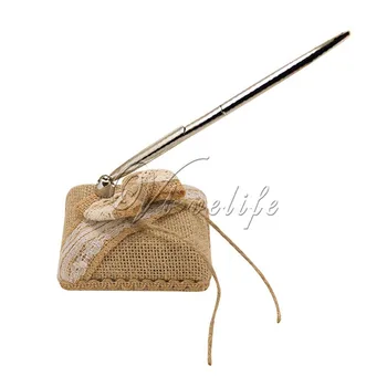 Vintage Wedding Pen Set Handmade Burlap Pen & Pen Holder Stand With Lace Ribbons For Party Rustic Wedding Decoraitons
Vintage Wedding Pen Set Handmade Burlap Pen & Pen Holder Stand With Lace Ribbons For Party Rustic Wedding Decoraitons