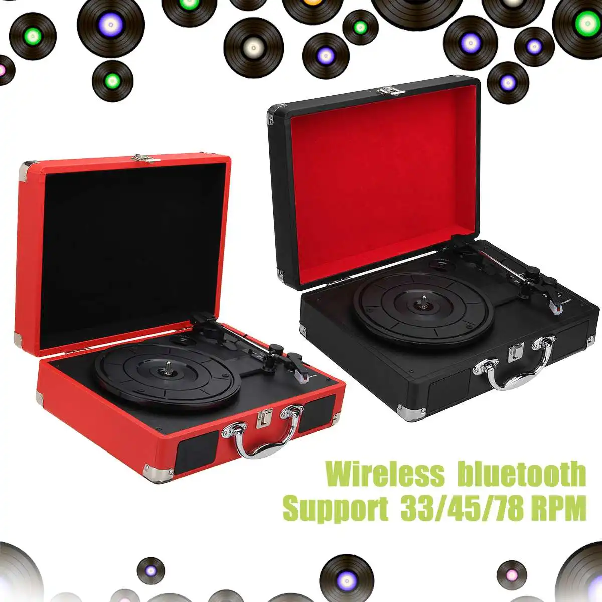 Retro 3-Speed 33/45/78 RPM bluetooth PH/ INT/ bluetooth 2.0 Suitcase Turntable Vinyl LP Record-Phone Player Wood 100-240V
Retro 3-Speed 33/45/78 RPM bluetooth PH/ INT/ bluetooth 2.0 Suitcase Turntable Vinyl LP Record-Phone Player Wood 100-240V