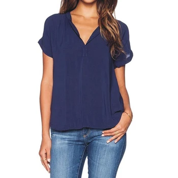 2019 Summer Women's Clothing Pop V Collar Short-sleeved Solid Color Simple Blouse Loose Type M To 4XL Large Size Blouse
2019 Summer Women's Clothing Pop V Collar Short-sleeved Solid Color Simple Blouse Loose Type M To 4XL Large Size Blouse