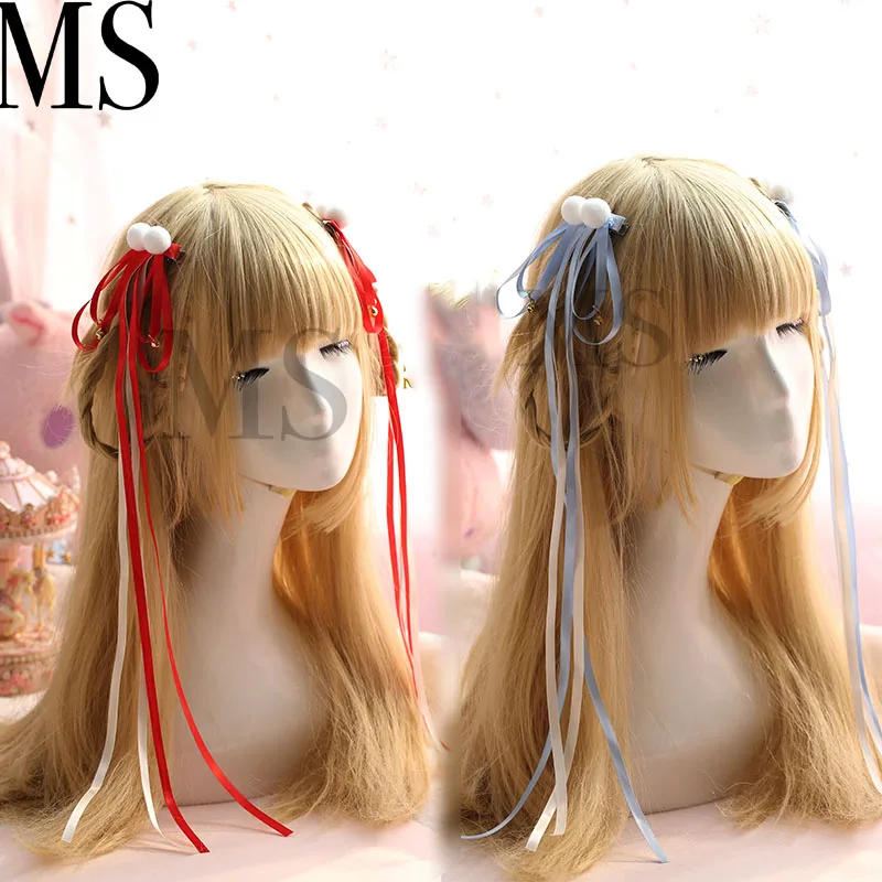 Chinese style Ribbon Pom Pom Bell Cosplay Hair Accessories Hanfu Kimono Accessory Lolita Women Headwear Side clip 10 Colors
Chinese style Ribbon Pom Pom Bell Cosplay Hair Accessories Hanfu Kimono Accessory Lolita Women Headwear Side clip 10 Colors