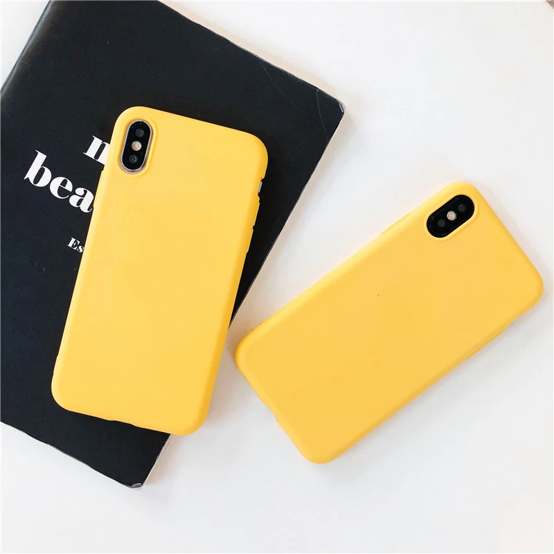 Модный однотонный чехол для телефона iPhone 11 pro max 5S 5 6 6S 7 8 Plus X XR XS MAX накладка лимонно