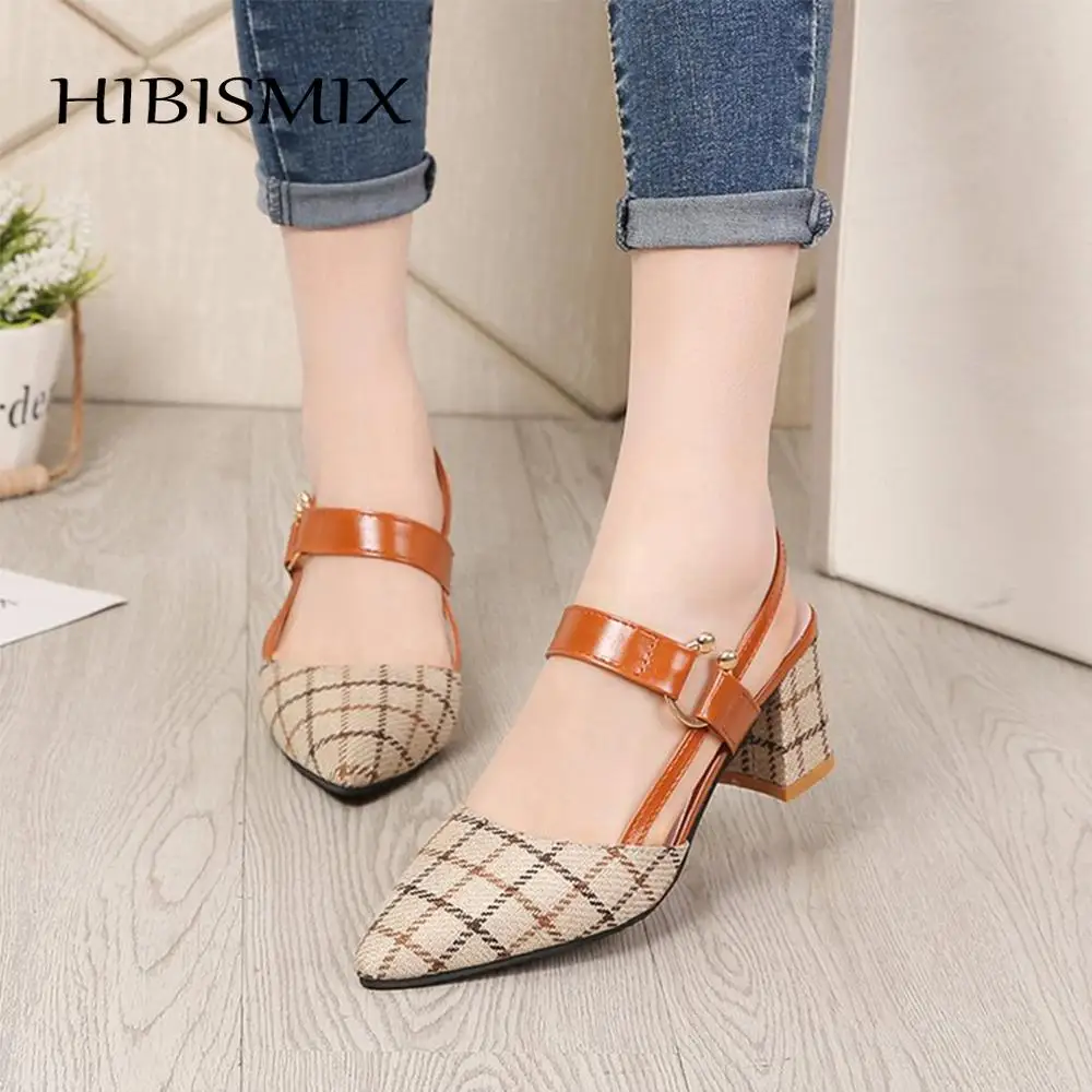 HIBISMIX Women Grid Slingback Summer Mid Heels Shoes for Women Pointed Toe Mixed Colors Pumps Plus Size Women Shoes 2411
HIBISMIX Women Grid Slingback Summer Mid Heels Shoes for Women Pointed Toe Mixed Colors Pumps Plus Size Women Shoes 2411