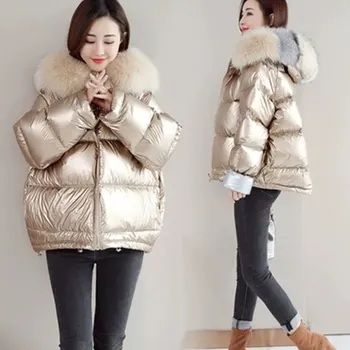 Winter Coat Women Short Down Cotton Coat New Fashion Big Faux Fur Collar bright Double-Sided Wear Warm Parka Jacket Female 115
Winter Coat Women Short Down Cotton Coat New Fashion Big Faux Fur Collar bright Double-Sided Wear Warm Parka Jacket Female 115