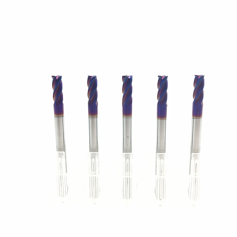 5PCS 4mm End Mill 50mm Long HRC65 4 Flute D4x11x50L Fattened End Mills Straight Slim Shank nACo-Blue Coated Milling Cutter
5PCS 4mm End Mill 50mm Long HRC65 4 Flute D4x11x50L Fattened End Mills Straight Slim Shank nACo-Blue Coated Milling Cutter