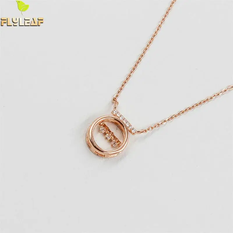 Flyleaf Rose Gold Cubic Zirconia Necklaces & Pendants Real 925 Sterling Silver Necklace For Women Fashion Chain Fine Jewelry
Flyleaf Rose Gold Cubic Zirconia Necklaces & Pendants Real 925 Sterling Silver Necklace For Women Fashion Chain Fine Jewelry