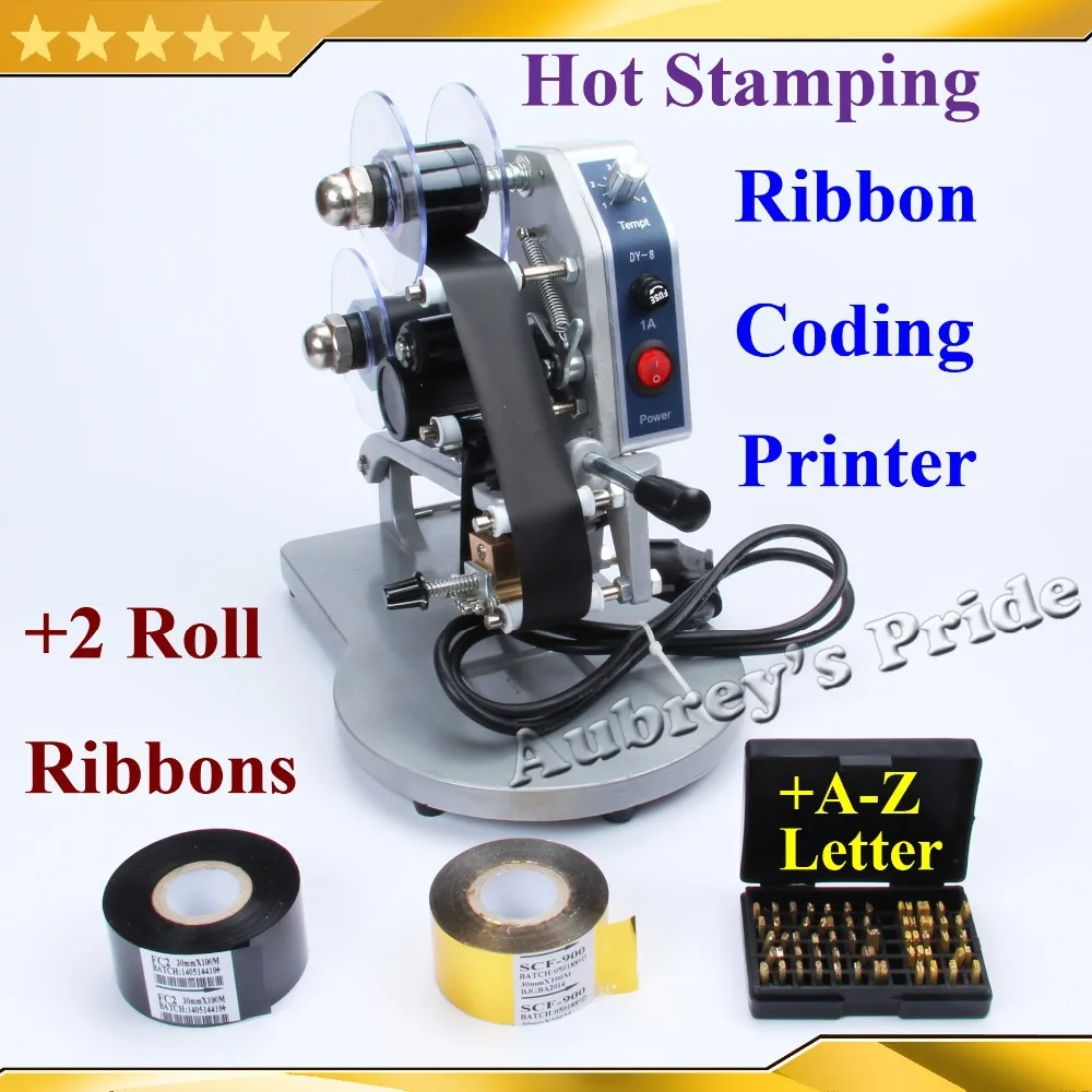 Manual Hot Stamping Coding Printer Machine +2 Rolls Black Golden Ribbon Color Belt Date 0-9 No.+26 A-Z English Capital Letters
Manual Hot Stamping Coding Printer Machine +2 Rolls Black Golden Ribbon Color Belt Date 0-9 No.+26 A-Z English Capital Letters