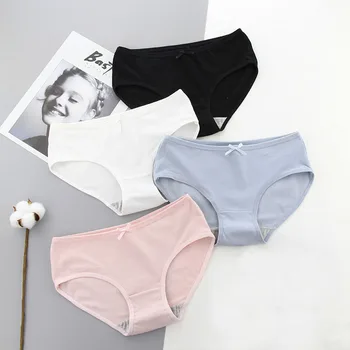 4Pcs/Lot Plus Size Briefs Sexy Panties Women Cotton Breathable Underwear Bow Lingerie Girls Everyday Pants Solid Color
4Pcs/Lot Plus Size Briefs Sexy Panties Women Cotton Breathable Underwear Bow Lingerie Girls Everyday Pants Solid Color