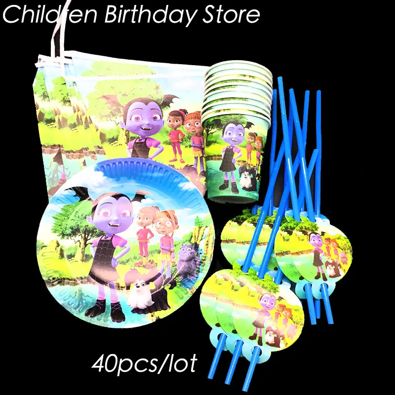 40pcs/lot Vampirina party set kids birthday party decorations Vampirina theme disposable tableware Vampirina plates cups straws
40pcs/lot Vampirina party set kids birthday party decorations Vampirina theme disposable tableware Vampirina plates cups straws