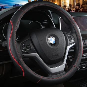 Leather Universal Car Steering-wheel Cover 38CM Car-styling Sport Auto Steering Wheel Covers Anti-Slip Automotive Accessories
Leather Universal Car Steering-wheel Cover 38CM Car-styling Sport Auto Steering Wheel Covers Anti-Slip Automotive Accessories